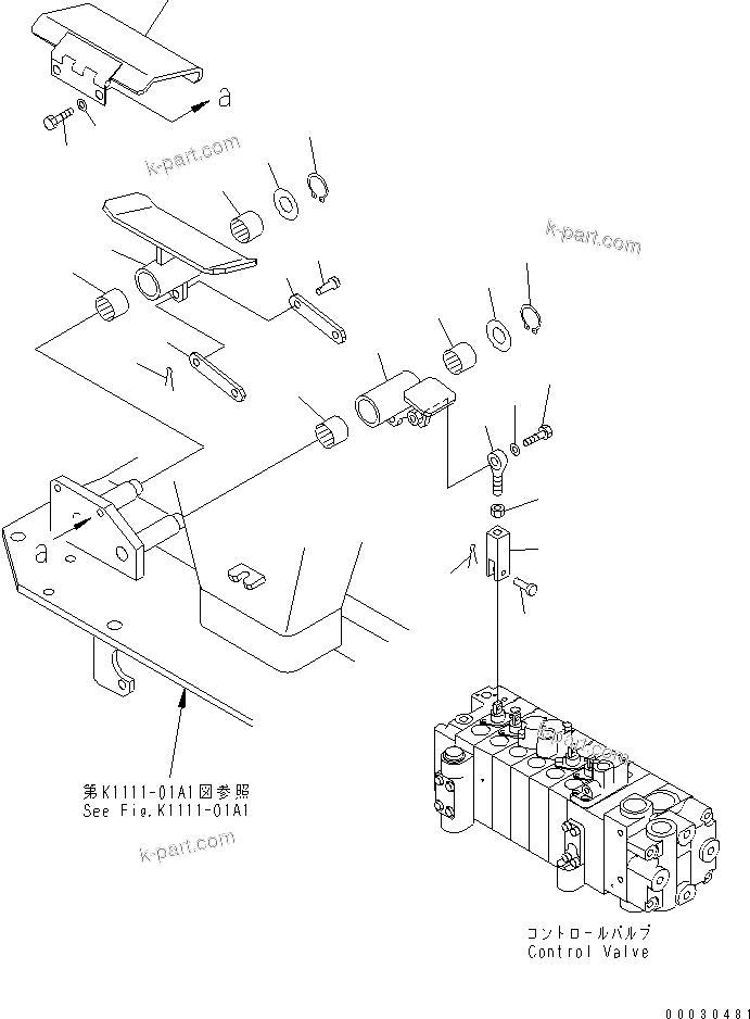Komatsu parts book diagram for PC12R-8 S/N 10001-UP: WORK EQUIPMENT CONTROL LEVER (2WAY)