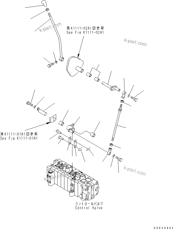 Komatsu parts book diagram for PC12R-8 S/N 10001-UP: WORK EQUIPMENT CONTROL LINKAGE (2WAY)