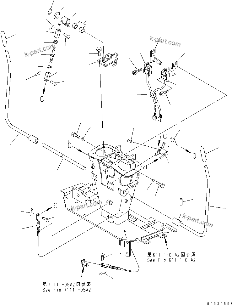 Komatsu parts book diagram for PC12R-8 S/N 10001-UP: WORK EQUIPMENT LOCK LEVER (U.S.A. SPEC.)