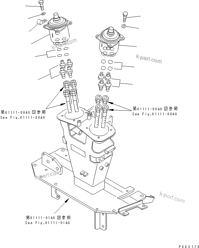 Komatsu parts book diagram for PC12R-8 S/N 10001-UP: P.P.C. VALVE