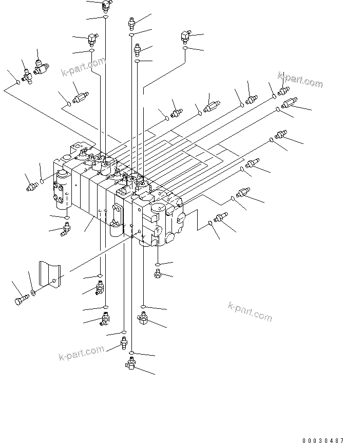 Komatsu parts book diagram for PC12R-8 S/N 10001-UP: MAIN VALVE AND RELATED PARTS (2WAY)