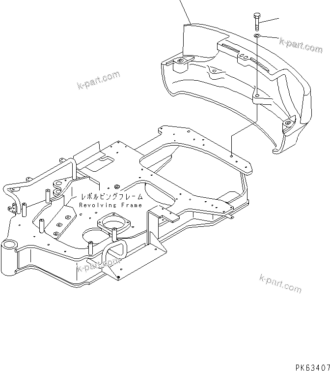 Komatsu parts book diagram for PC12R-8 S/N 10001-UP: COUNTER WEIGHT (QUICK BREAKER ARM SPEC.)