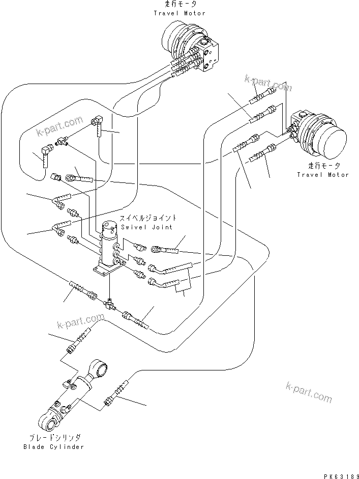 Komatsu parts book diagram for PC12R-8 S/N 10001-UP: LOWER PIPING (LOTUS ROOT HARVESTING SPEC.)