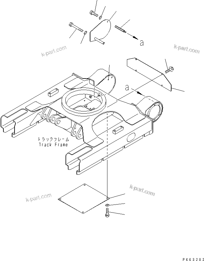 Komatsu parts book diagram for PC12R-8 S/N 10001-UP: TRACK FRAME COVER (LOTUS ROOT HARVESTING SPEC.)