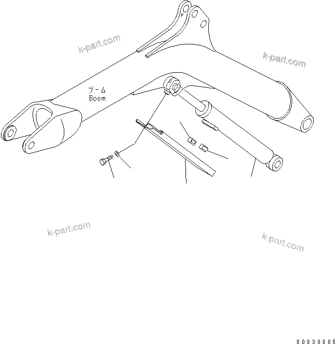 Komatsu parts book diagram for PC12R-8 S/N 10001-UP: BOOM CYLINDER AND COVER (FOR CAB)