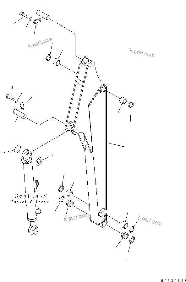 Komatsu parts book diagram for PC12R-8 S/N 10001-UP: LONG ARM (1/2) (ARM)