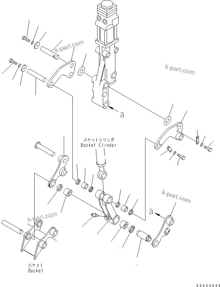 Komatsu parts book diagram for PC12R-8 S/N 10001-UP: BUCKET LINK (QUICK BREAKER ARM SPEC.)