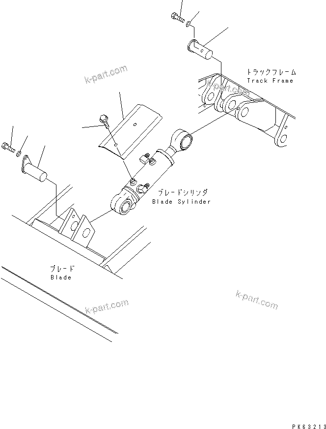 Komatsu parts book diagram for PC12R-8 S/N 10001-UP: BLADE CYLINDER (INNER PARTS)