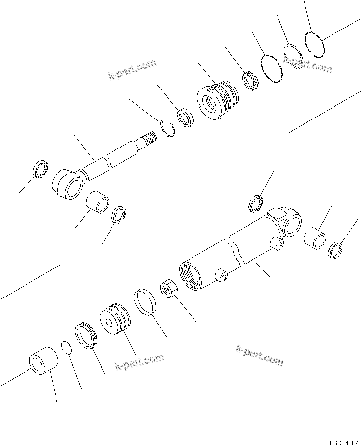 Komatsu parts book diagram for PC12R-8 S/N 10001-UP: BOOM SWING CYLINDER (INNER PARTS) (QUICK BREAKER ARM SPEC.)