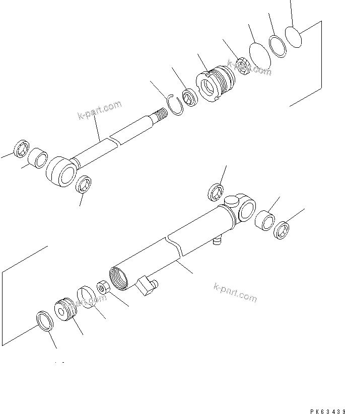 Komatsu parts book diagram for PC12R-8 S/N 10001-UP: ARM CYLINDER (INNER PARTS)
