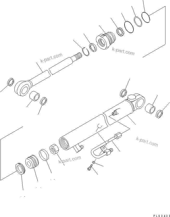 Komatsu parts book diagram for PC12R-8 S/N 10001-UP: BUCKET CYLINDER (INNER PARTS)