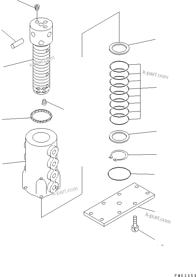 Komatsu parts book diagram for PC12R-8 S/N 10001-UP: SWIVEL JOINT (INNER PARTS)