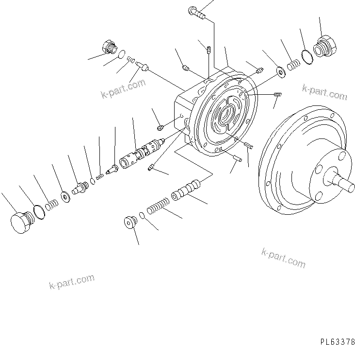 Komatsu parts book diagram for PC12R-8 S/N 10001-UP: TRAVEL MOTOR (3/3) (INNER PARTS)