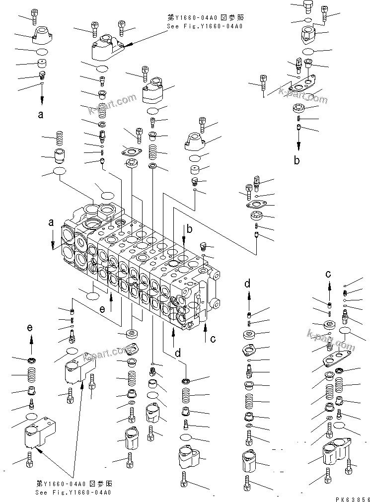 Komatsu parts book diagram for PC12R-8 S/N 10001-UP: MAIN VALVE (5/12)