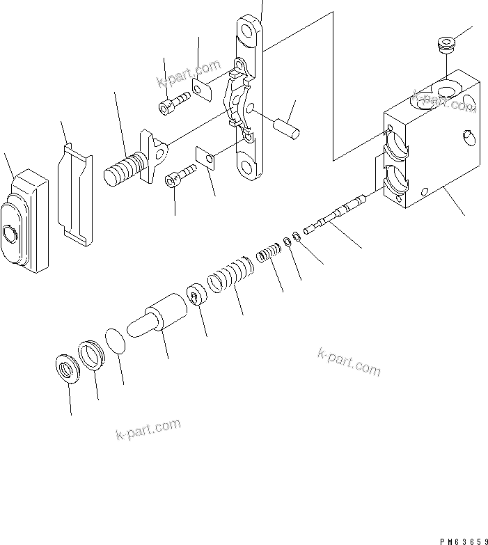 Komatsu parts book diagram for PC12R-8 S/N 10001-UP: P.P.C. VALVE (FOR ATTACHMENT CONTROL)