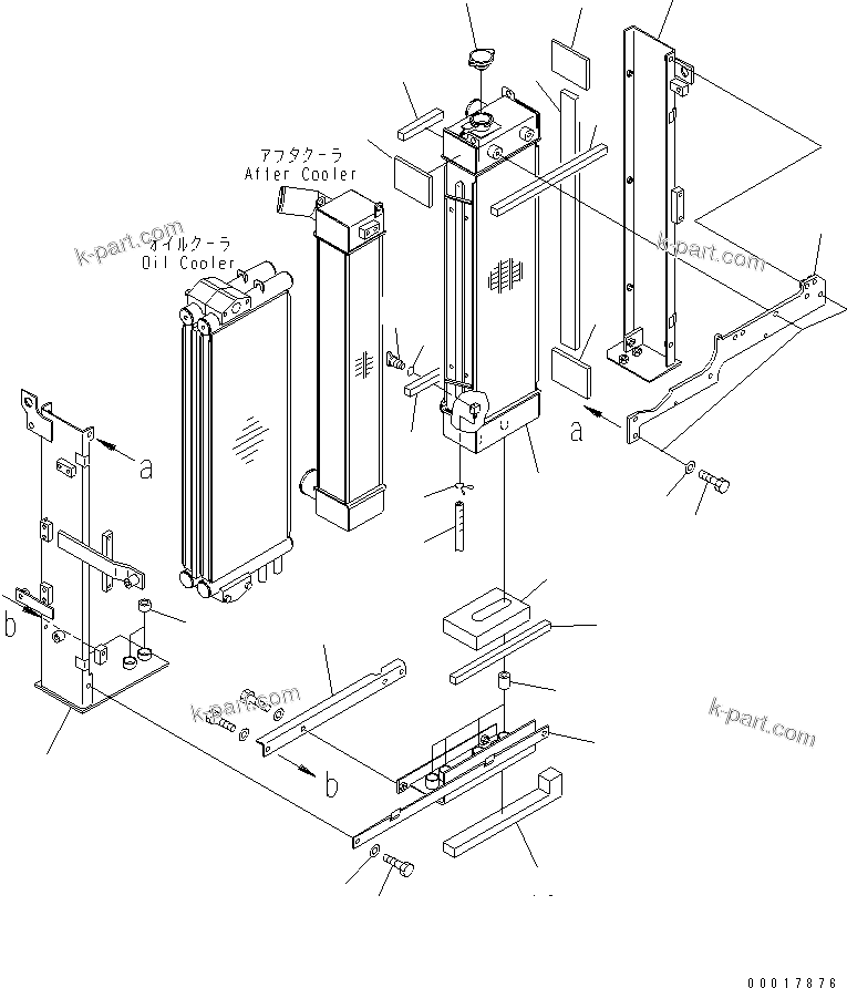 Komatsu parts book diagram for PC138US-2-A S/N 4501-UP: COOLING (RADIATOR CORE AND FRAME)