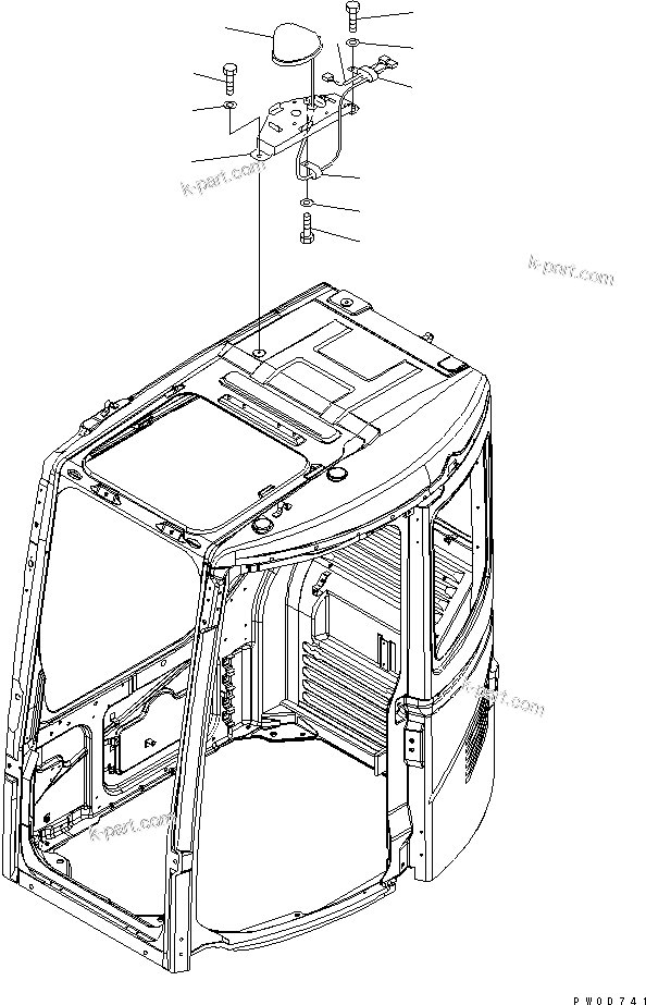 Komatsu parts book diagram for PC138US-2-A S/N 4501-UP: BEACON LAMP