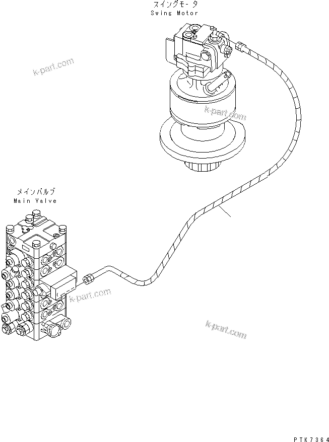 Komatsu parts book diagram for PC138US-2-A S/N 4501-UP: SWING LINE