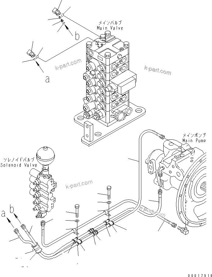 Komatsu parts book diagram for PC138US-2-A S/N 4501-UP: L.S. LINE (FOR 8-VALVE)