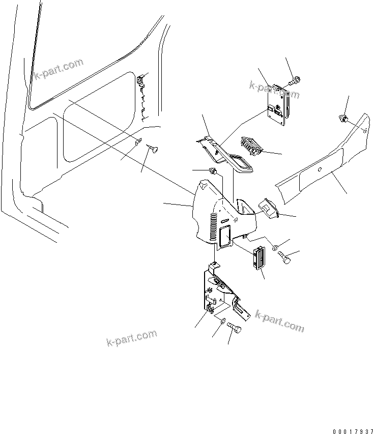 Komatsu parts book diagram for PC138US-2-A S/N 4501-UP: OPERATOR'S CAB (MONITOR SYSTEM)