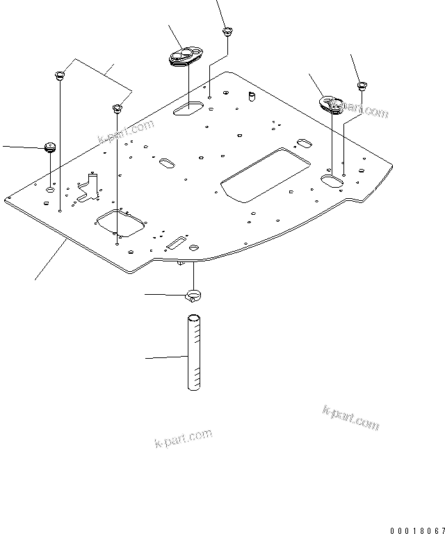 Komatsu parts book diagram for PC138US-2-A S/N 4501-UP: FLOOR FRAME (FLOOR FRAME) (FOR BLADE)