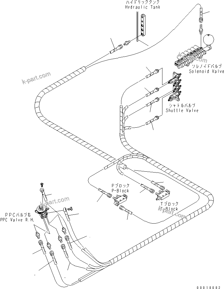 Komatsu parts book diagram for PC138US-2-A S/N 4501-UP: FLOOR FRAME (P.P.C HOSE) (2/2)