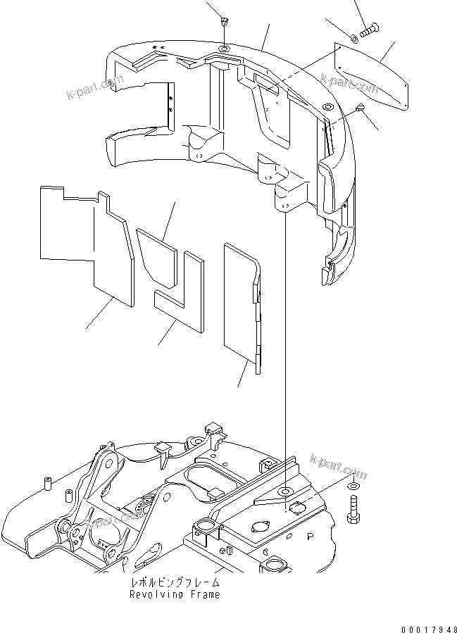 Komatsu parts book diagram for PC138US-2-A S/N 4501-UP: COUNTER WEIGHT