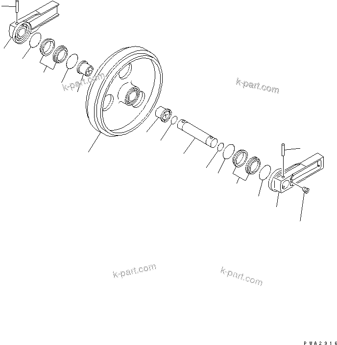 Komatsu parts book diagram for PC138US-2-A S/N 4501-UP: FRONT IDLER