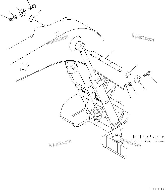 Komatsu parts book diagram for PC138US-2-A S/N 4501-UP: BOOM CYLINDER TOP PIN