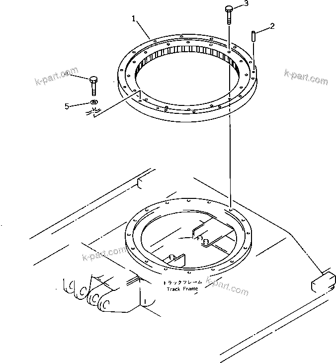 Komatsu parts book diagram for PC15-2 S/N 2001-UP (6-Way Control): SWING CIRCLE