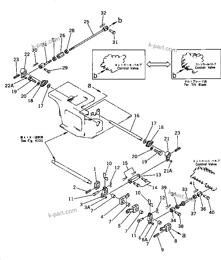 Komatsu parts book diagram for PC15-2 S/N 2001-UP (6-Way Control): SWING AND ARM CONTROL LINKAGE (FOR JAPAN) (FOR ASIA)