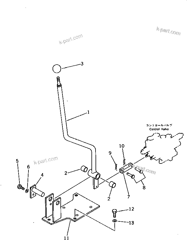 Komatsu parts book diagram for PC15-2 S/N 2001-UP (6-Way Control): BLADE CONTROL LEVER (FOR JAPAN) (FOR ASIA)