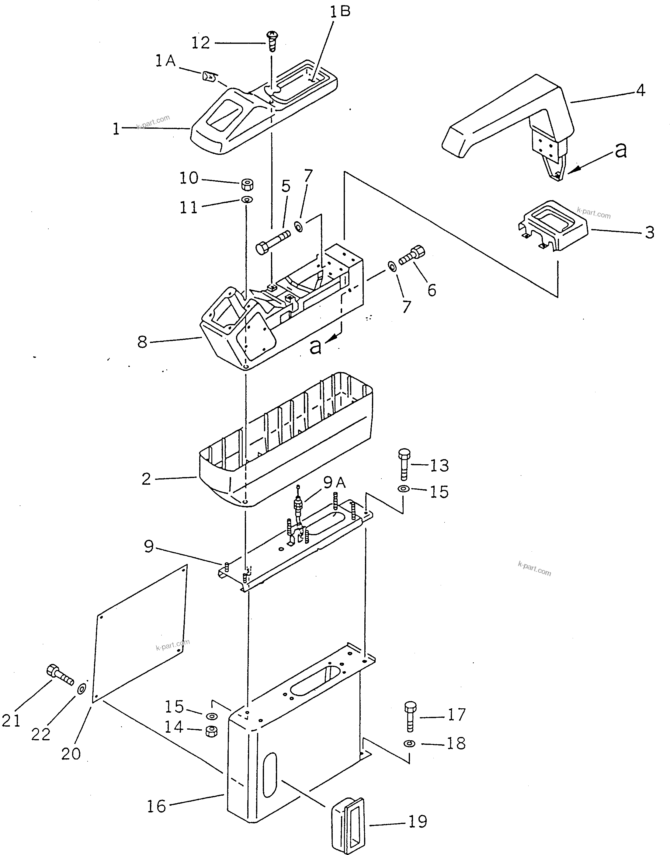 Komatsu parts book diagram for PC150-5 S/N 6001-UP: LEFT STAND AND LEVER (WITH TRAVEL LOCK) (FOR WRIST CONTROL)      (STANDARD FOR U.S.A. ONLY)(#6543-)