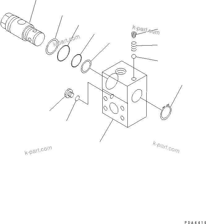 Komatsu parts book diagram for PC150-5 S/N 6001-UP: CHANGE VALVE (1 OR 2 ACTUATER ATTACHMENT)