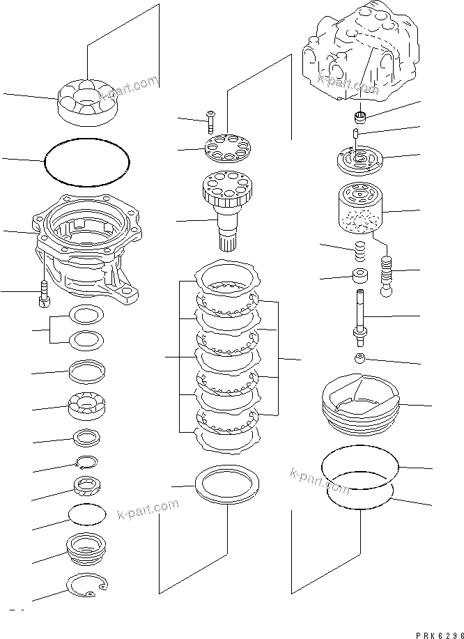 Komatsu parts book diagram for PC150-5 S/N 6001-UP: SWING MOTOR (1/3)