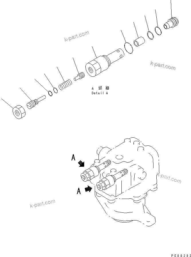 Komatsu parts book diagram for PC150-5 S/N 6001-UP: SWING MOTOR (3/3)