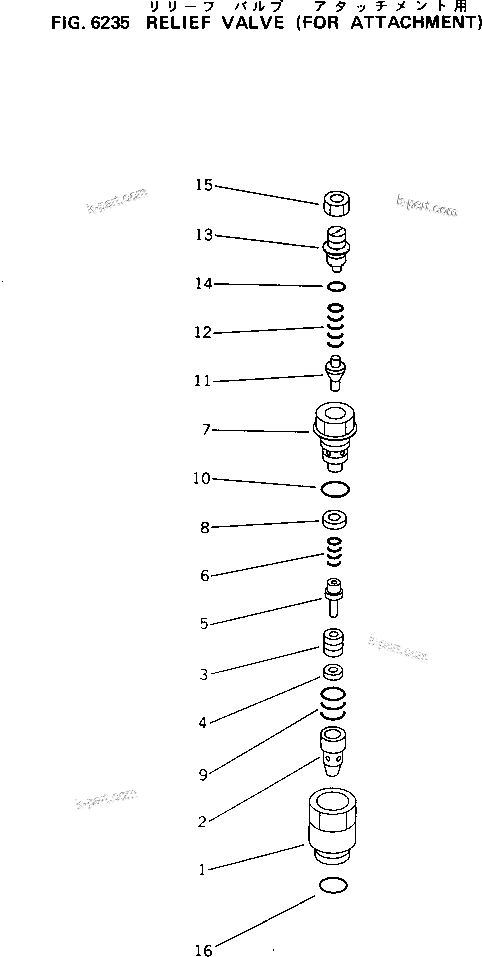 Komatsu parts book diagram for PC150-5 S/N 6001-UP: SUCTION AND SAFETY VALVE