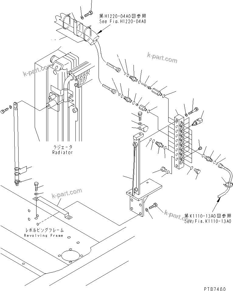 Komatsu parts book diagram for PC150LGP-6K S/N K35001-UP: PRESSURE SWITCH BLOCK