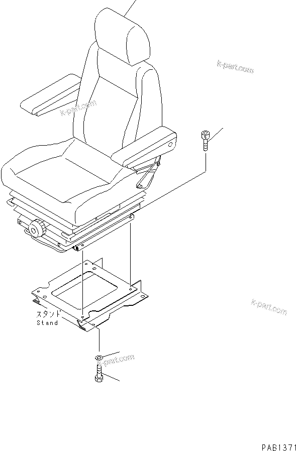 Komatsu parts book diagram for PC150LGP-6K S/N K35001-UP: OPERATOR'S SEAT (TILT) (SUSPENSION TYPE)