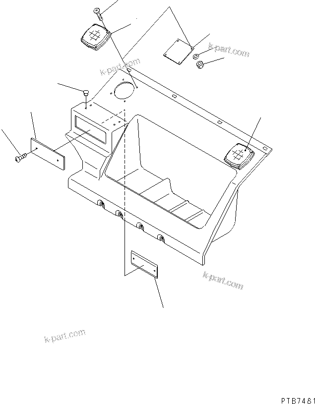 Komatsu parts book diagram for PC150LGP-6K S/N K35001-UP: SEAT REAR COVER (RADIO LESS)