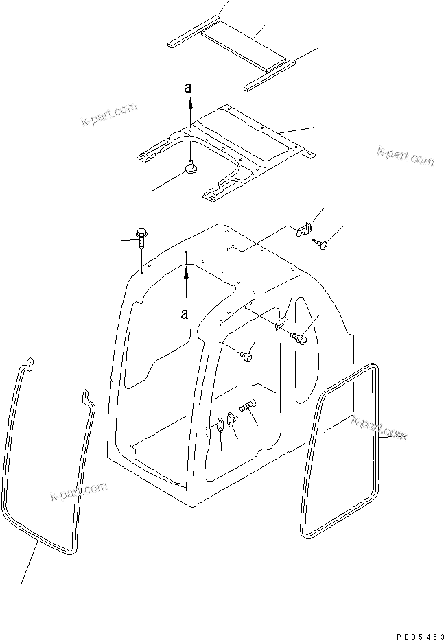 Komatsu parts book diagram for PC150LGP-6K S/N K35001-UP: OPERATOR'S CAB (INSIDE COVER)