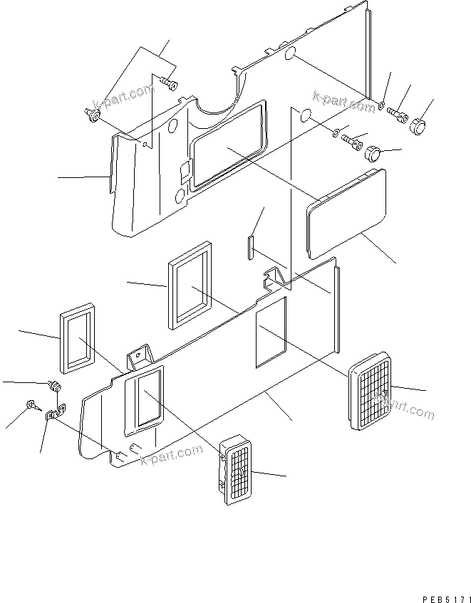 Komatsu parts book diagram for PC150LGP-6K S/N K35001-UP: GARNISH COVER