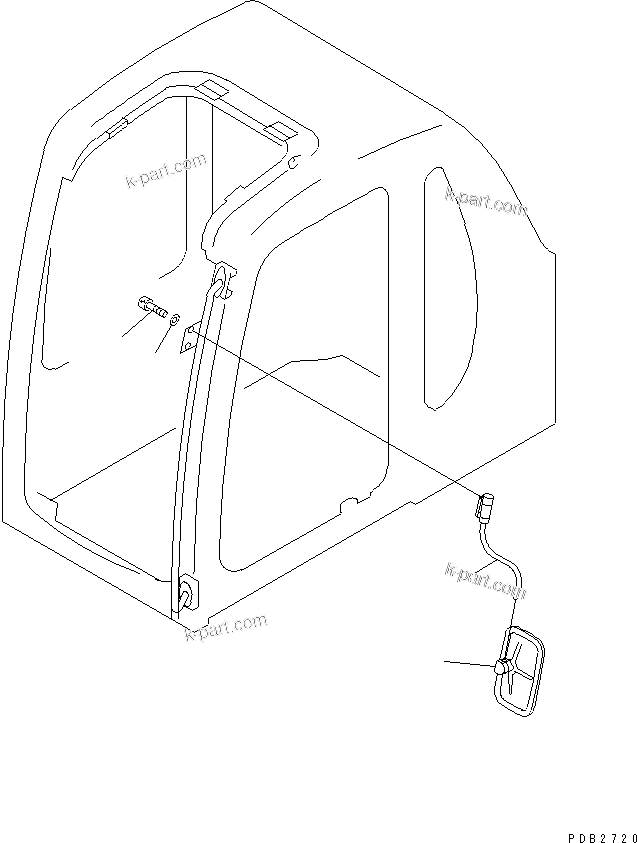 Komatsu parts book diagram for PC150LGP-6K S/N K35001-UP: REAR VIEW MIRROR L.H.