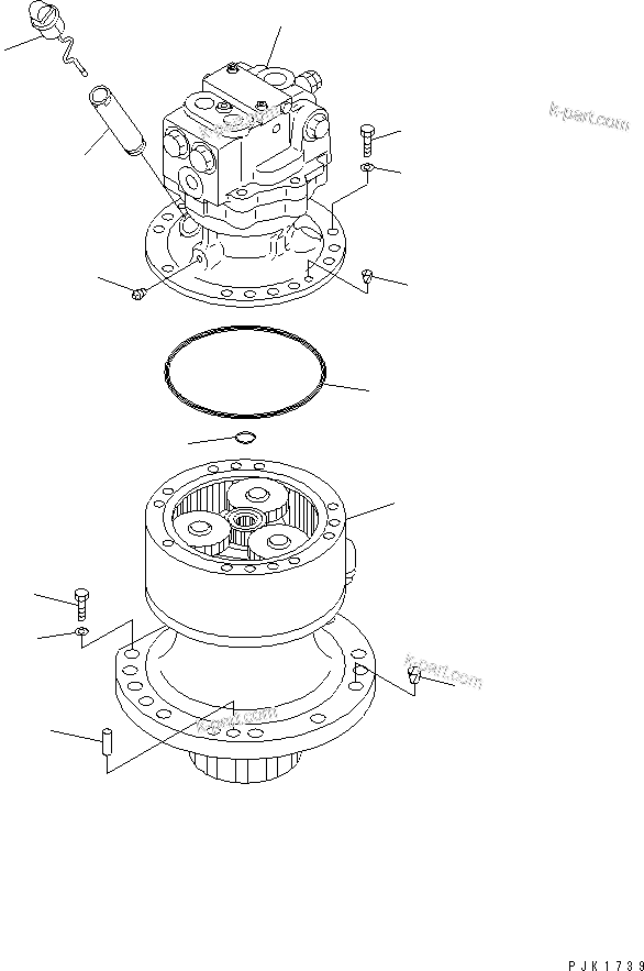 Komatsu parts book diagram for PC150LGP-6K S/N K35001-UP: SWING MACHINERY