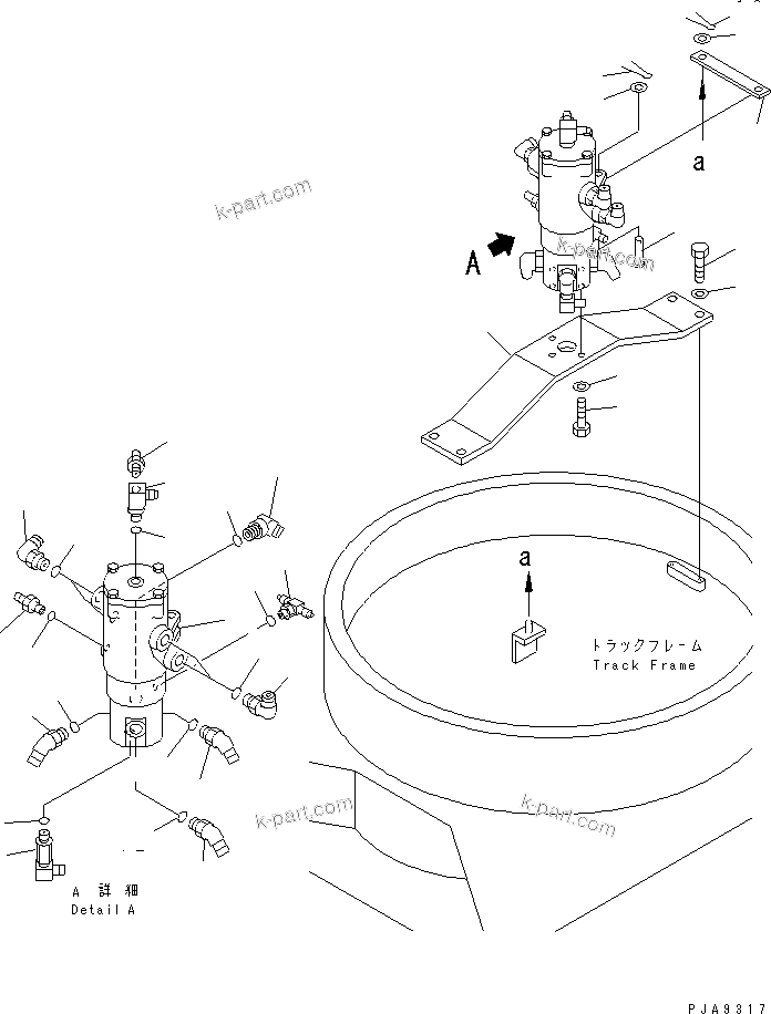 Komatsu parts book diagram for PC150LGP-6K S/N K35001-UP: SWIVEL JOINT (RELATED PARTS)