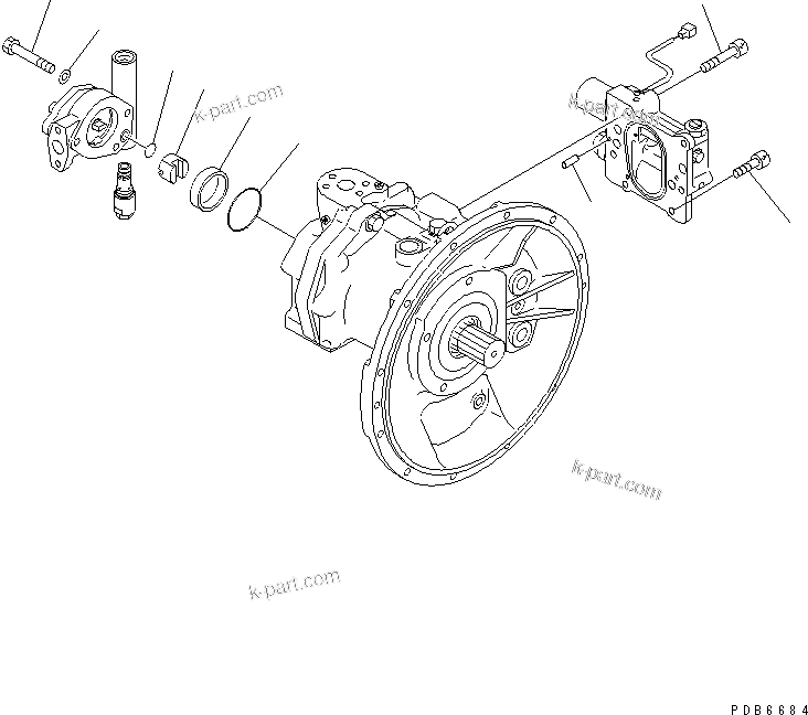 Komatsu parts book diagram for PC150LGP-6K S/N K35001-UP: MAIN PUMP (9/9)