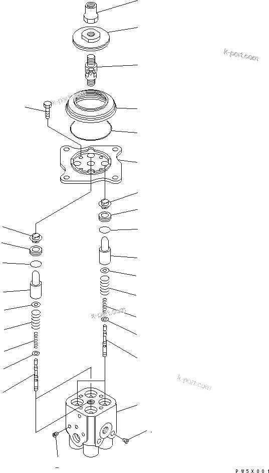 Komatsu parts book diagram for PC150LGP-6K S/N K35001-UP: PPC VALVE (FOR WORK EQUIPMENT)