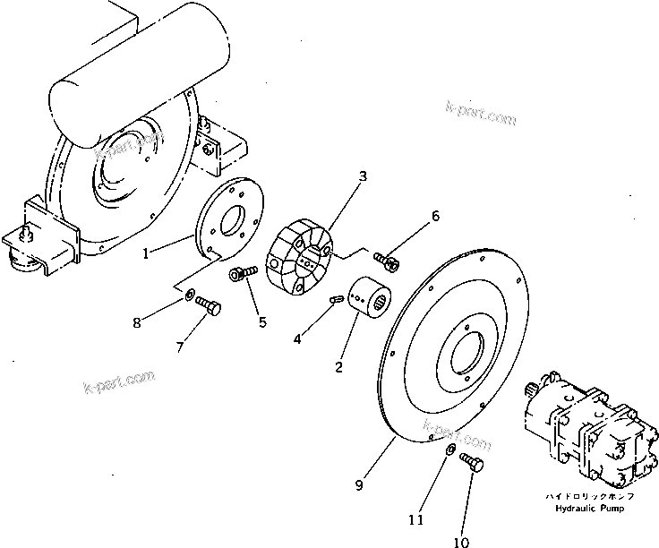 Komatsu parts book diagram for PC15T-2 S/N 2001-UP: POWER TAKE OFF