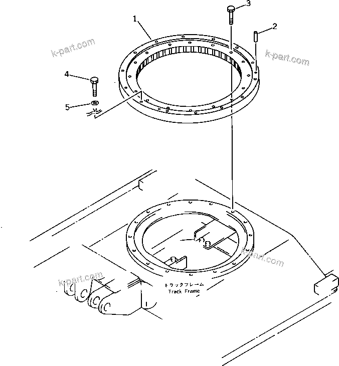 Komatsu parts book diagram for PC15T-2 S/N 2001-UP: SWING CIRCLE