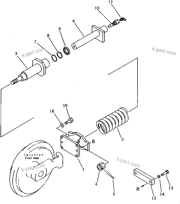 Komatsu parts book diagram for PC15T-2 S/N 2001-UP: RECOIL SPRING (FOR RUBBER SHOE)
